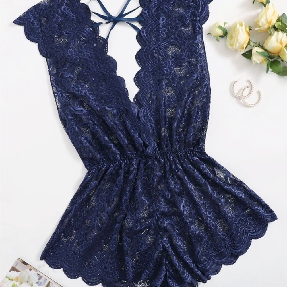 Floral Lace Romper Lingerie